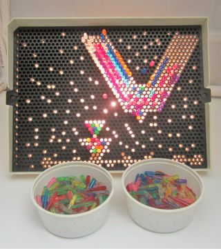 Vintage Lite Brite Light Bright With Pegs Hasbro Toy Game