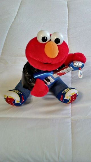 Rock N Roll Elmo W/ Guitar - Plays Music And Shakes - Tyco 1998 Vintage