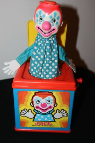 Mattel Vintage 1971 1976 Jack - In - The - Box Clown Music Box In