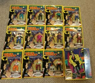 11 1990 Dick Tracy Figures Moc Flattop Big Boy Itchy Tramp Carrying Case