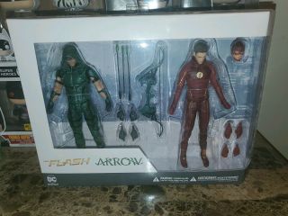 2016 Dc Direct Tv Show The Flash & The Arrow 2 Pack Figure Set Nib
