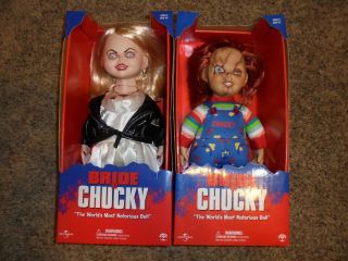 Bride Of Chucky Movie Life Size 16” Inch Chucky & Tiffany Doll Set Sideshow Toys