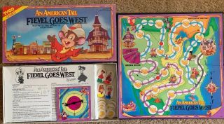 1991 Spielberg An American Tail Fievel Goes West Tyco Board Game 90s Mouse