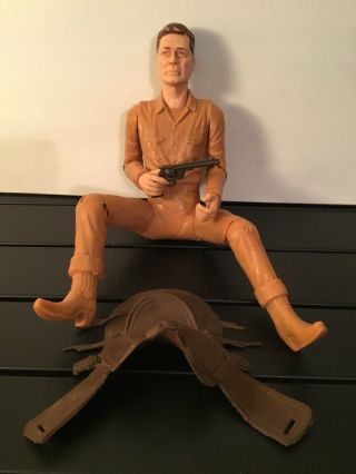 Vintage Marx Best Of The West Action Figure Johnny West With Saddle,  Incomplete