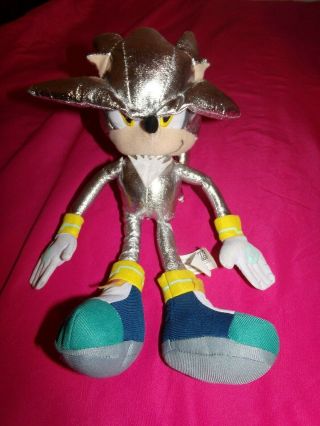 Sonic The Hedgehog Metallic Silver Plush Doll Toy 12 " 2009 Kellytoy.