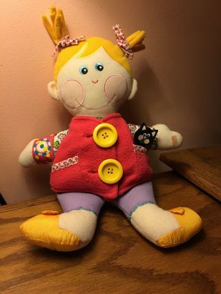 Dressy Bessy Playskool Hasbro 2001 Plush Teaching Doll Soft 14 "