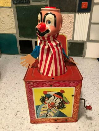 Vintage 1961 Matty Mattel Toymakers Jack In The Box Toy Clown