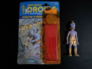 1985 Star Wars Kenner Droids Kez - Iban With Card Back With Coin Vintage