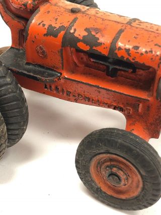 Vintage 1930 ' s Arcade Allis Chalmers Cast Iron Custom Tractor w/ Duals & Driver 3