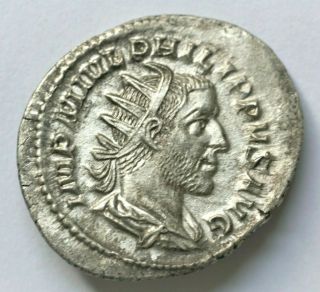 Silver Antoninianii Of Philip I,  The Arab.  Ar Antoninianus 3.  77gr;26mm,  Minted