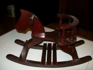 Wooden Rocking Horse / 12 " - 18 " Doll Or Bear Or Plant Stand