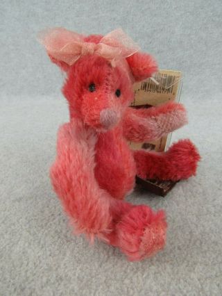 6 " Russ Pink Mohair Jointed Margaux Teddy Bear Plush Toy W Tags Limited Edition