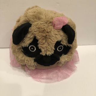 Squishable Plush Pug In Pink Tutu 9” Wide Adorable