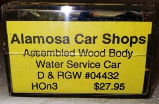 Goldline Alamosa Hon3 Narrow Gauge D&rgw 04432 Wood Body Water Ser Car Kit (4c)