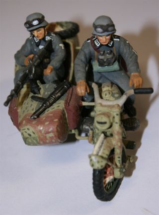 Early King & Country German Motorcycle W/sidecar Germany Wwii Toy Soldier Elete