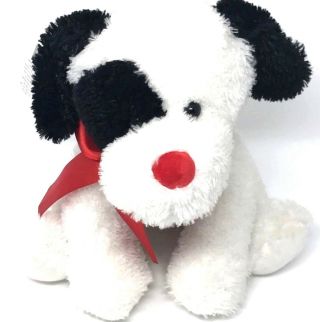 Russ Berrie Applause 11 " Valentine Black White Puppy Dog Plush Stuffed Animal