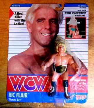 Vintage 1990 Galoob Wcw Rick Flair Wrestling Figure Packaged On Card