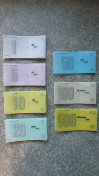Monopoly Millennium Edition 2000 Money Replacement Parts Transparent Crafts
