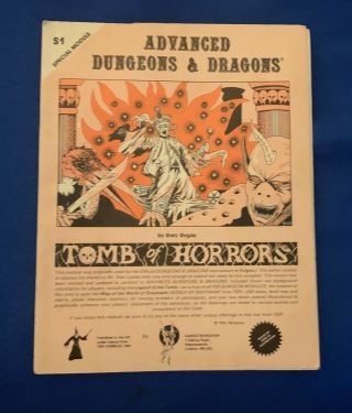 Dungeons & Dragons Ad&d S1 Tomb Of Horrors Monochrome Uk Version 9022 Exc Rare