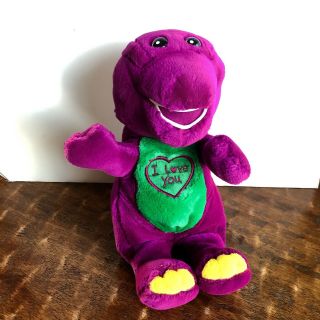 Plush 10 " Barney I Love You Talking Singing Purple Dinosaur Lyons Euc