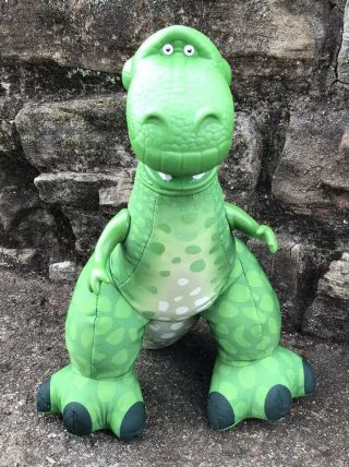 Disney Toy Story T Rex Plush Green Dinosaur Squeeze Roars Fisher Price 14 " Toy