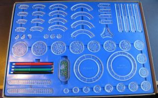 Vintage Spirograph 2400 Complete Blue Tray Drawing Toy W/ Pens Instruction