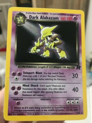 Dark Alakazam 1/82 Team Rocket Holo Pokemon Card