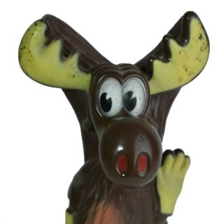 Large Vintage 11.  5 " Bullwinkle Bank From 1970s With Bottom Plug