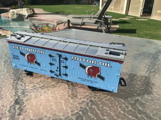 Charles Ro/usa Trains - G Scale - Red Indian Motor Oil Box Car Rx090 - - No Box
