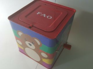 Fao Schwarz Jack - In - The - Box Musical Tin Box Pop - Up Toy Bear