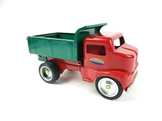 Vintage Tonka Toys Red Green 1996 Stamped Steel Dump Truck Hasbro
