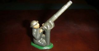 Vintage Barclay Manoil Lead Toy Military Army Soldier Manning Anti Aircraft Gun