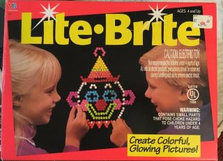 Vintage 1993 Lite Brite Milton Bradley With Pegs And Templates
