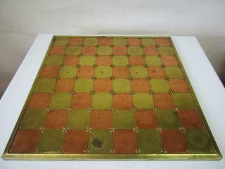 Antique Chess Board Scottish Art And Craft Brass And Copper Chess Board