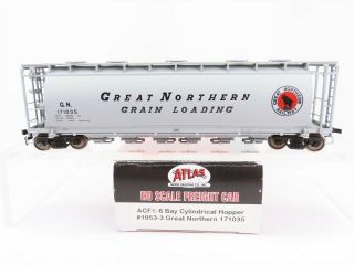 Ho Scale Atlas 1953 - 3 Gn Great Northern Acf 6 - Bay Cylindrical Hopper 171035 Rtr