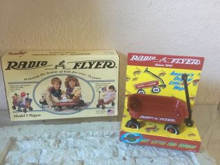 Vintage Set Of 2 Radio Flyers Model 5 Wagon For Dolls Little Red Wagon