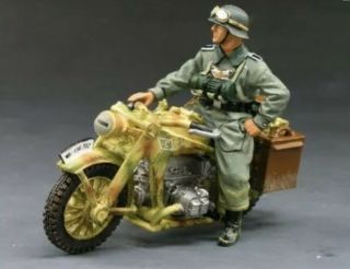 King & Country Ws089 German Normandy Camo Dispatch Motorcycle Rider