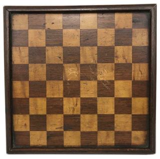 Antique 19thc American Civil War - Era England Campaign Lap Mini Chess Board