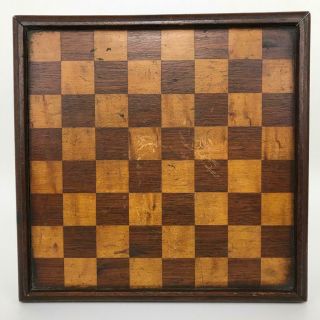 Antique 19thC American Civil War - Era England Campaign Lap Mini Chess Board 2