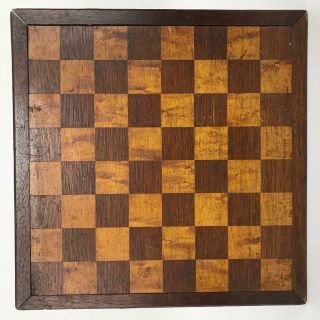 Antique 19thC American Civil War - Era England Campaign Lap Mini Chess Board 3