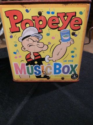 Vintage Popeye Jack In The Box With Popeye The Sailorman 1953 Mattel
