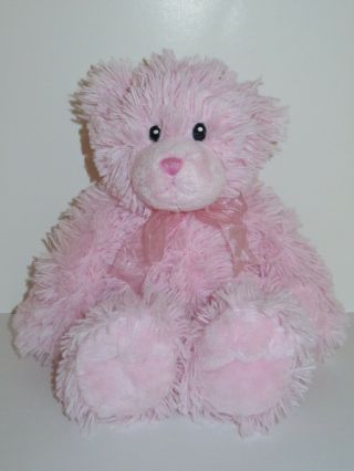 First Impressions Plush Pink Teddy Bear Sheer Bow Stuffed Animal Baby Toy Macy 