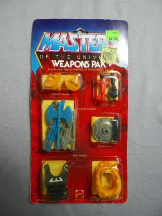 1983 Mattel Masters Of The Universe He - Man Weapons Pak In Package (b) 7303