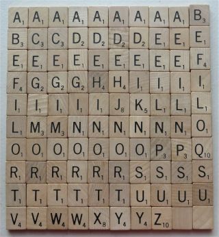100 Vintage Wooden Scrabble Letters Tiles 1948 Scrapbooking Arts Crafts