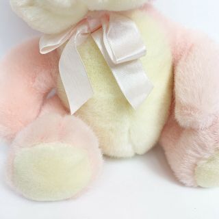 Russ Berrie PUFFUMS Plush Stuffed Animal Teddy Bear Light Pink & Cream Rattle 3