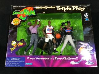 Michael Jordan Chicago Bulls Space Jam Triple Play Action Figure Set