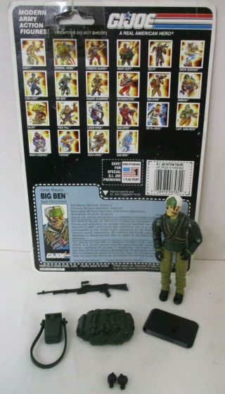 1991 Big Ben - 100 Complete (vintage Hasbro Gi Joe Figure) W/ Uncut File Card