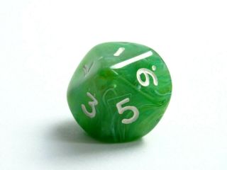 1 Extremely Rare Out Of Print (oop) Chessex Rainbow Peridot Die / Dice (d10) Rpg