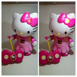 Electronic Hello Kitty Remote Control Doll Lights Sound Walk With Me Battery