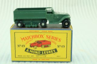 Matchbox Lesney No 49 Army Half Track Mk Iii - Made In England - Boxed